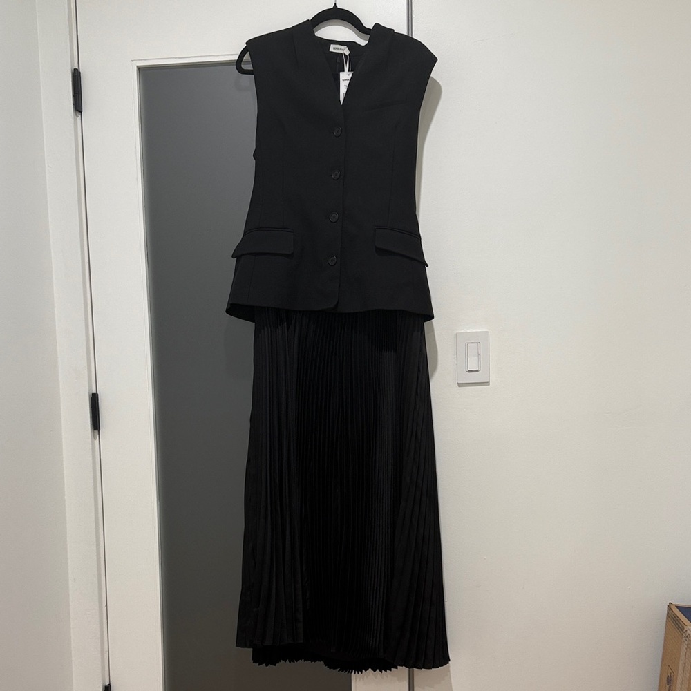 Simkhai Black Pleated Dress
